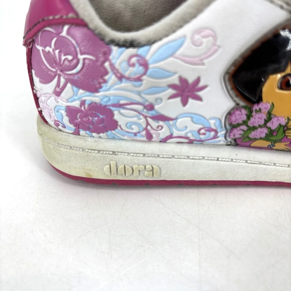 Y2K 2008 Nickelodeon Jr Dora The Explorer White Pink Tennis Shoes Size 11 Girls‎